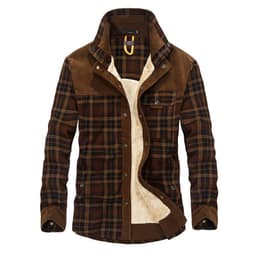 image-Winter Jacket Men Thicken Warm Fleece Jackets Coats Pure Cotton Plaid Jacket Military Clothes