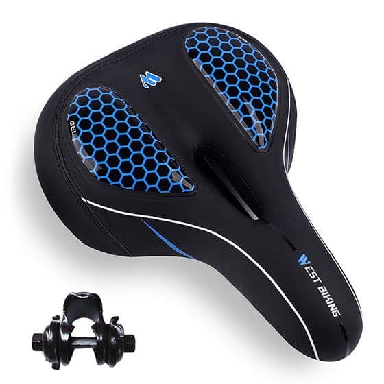 image-Bicycle taillight cushion big fat head saddle mountain bike saddle saddle hollow seat silicone thickened soft and comfortable