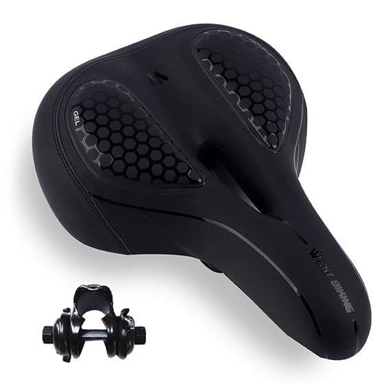 image-Bicycle taillight cushion big fat head saddle mountain bike saddle saddle hollow seat silicone thickened soft and comfortable