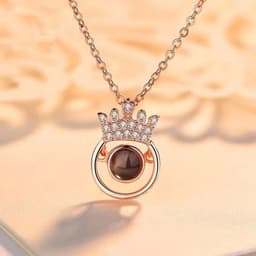 image-I Love You Projection Necklace - Titanium Steel Rose Gold