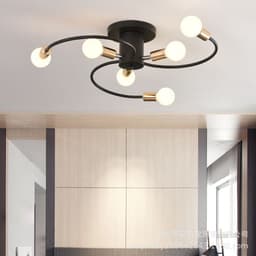 image-New bedroom ceiling lamp hotel creative personality art living room room light luxury golden curved tube lamp wholesale