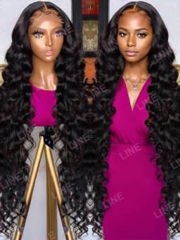 image-Loose Deep Wave 13x6 Hd Lace Frontal Wigs 100% Human Hair Brazilian 40 Inches Curly Wigs 4x4 Lace Closure Wig Preplucked On Sale