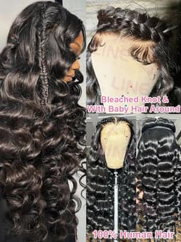 image-Loose Deep Wave 13x6 Hd Lace Frontal Wigs 100% Human Hair Brazilian 40 Inches Curly Wigs 4x4 Lace Closure Wig Preplucked On Sale