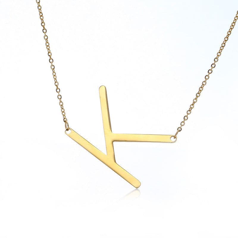 image-Fabulous Rose Gold Plated Stainless Steel Initial Letter Pendant Necklace