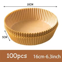 image-50Pcs Round Air Fryer Disposable Paper Liners Non-Stick