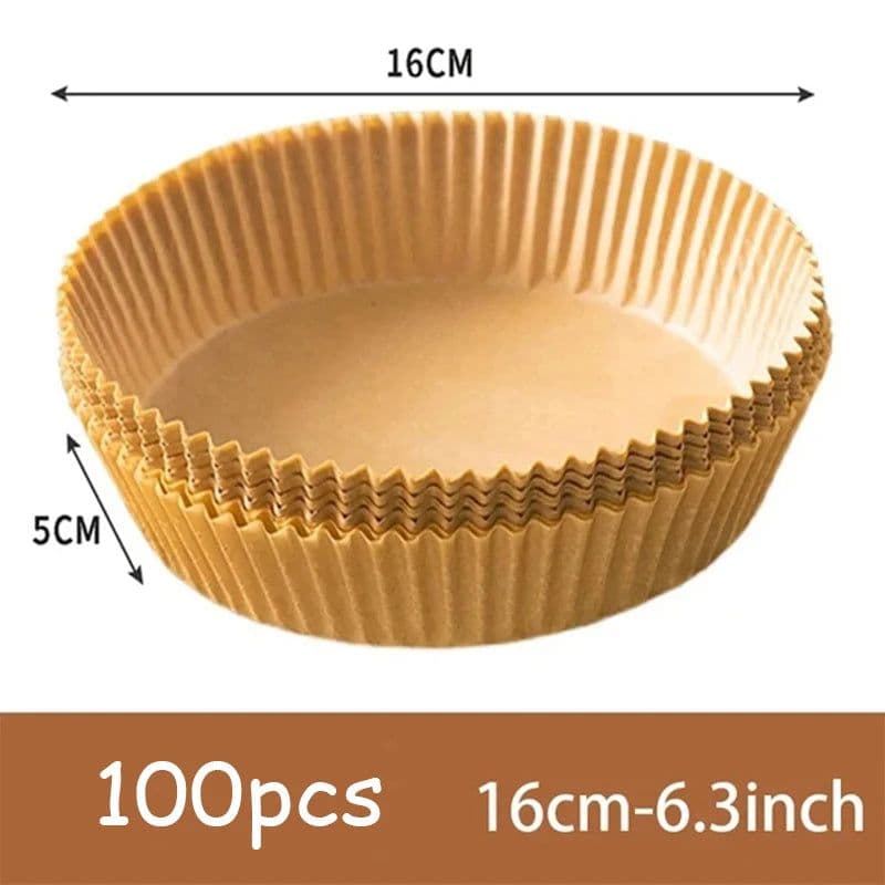 image-50Pcs Round Air Fryer Disposable Paper Liners Non-Stick