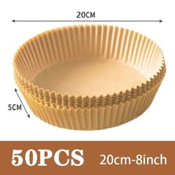 image-50Pcs Round Air Fryer Disposable Paper Liners Non-Stick