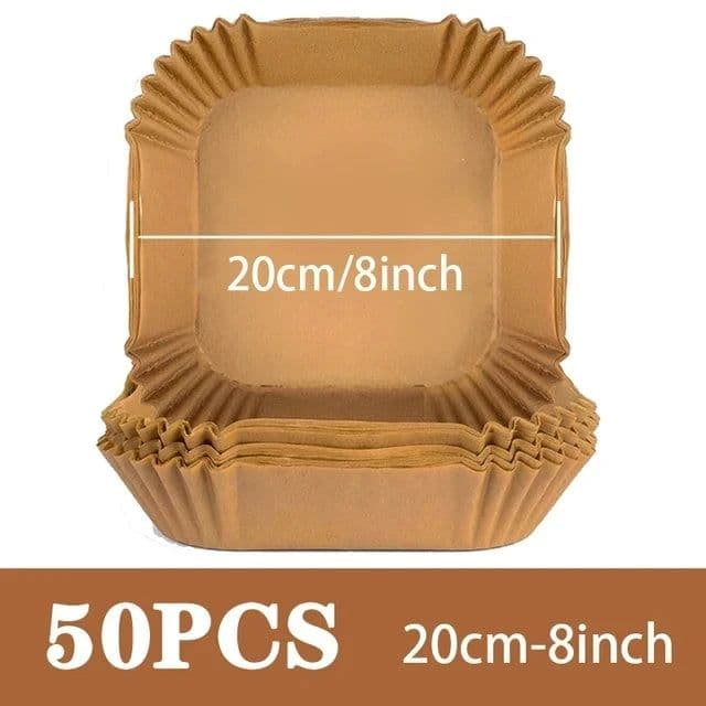 image-50Pcs Round Air Fryer Disposable Paper Liners Non-Stick