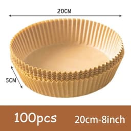 image-50Pcs Round Air Fryer Disposable Paper Liners Non-Stick