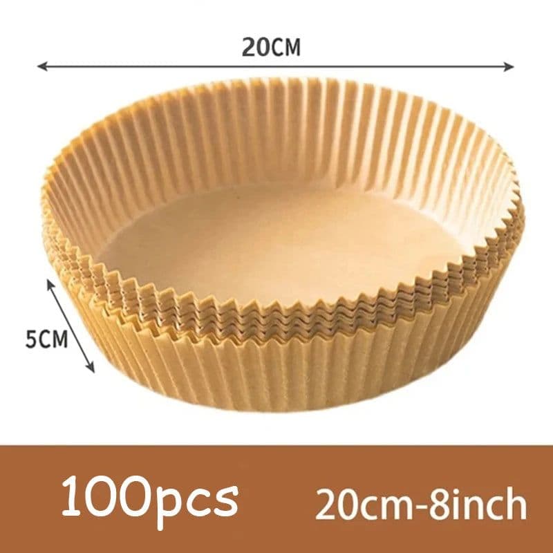 image-50Pcs Round Air Fryer Disposable Paper Liners Non-Stick