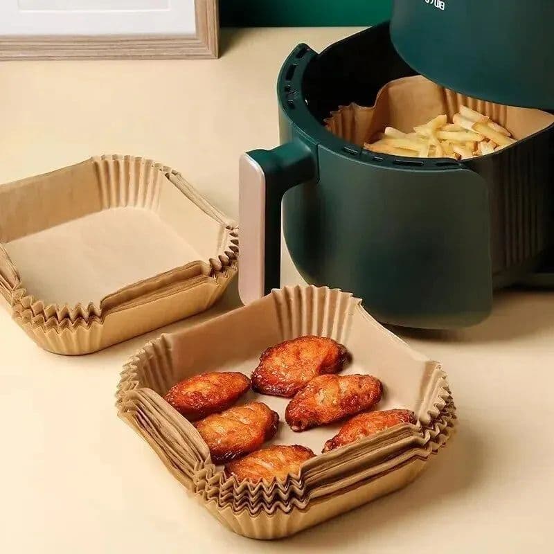image-50Pcs Round Air Fryer Disposable Paper Liners Non-Stick