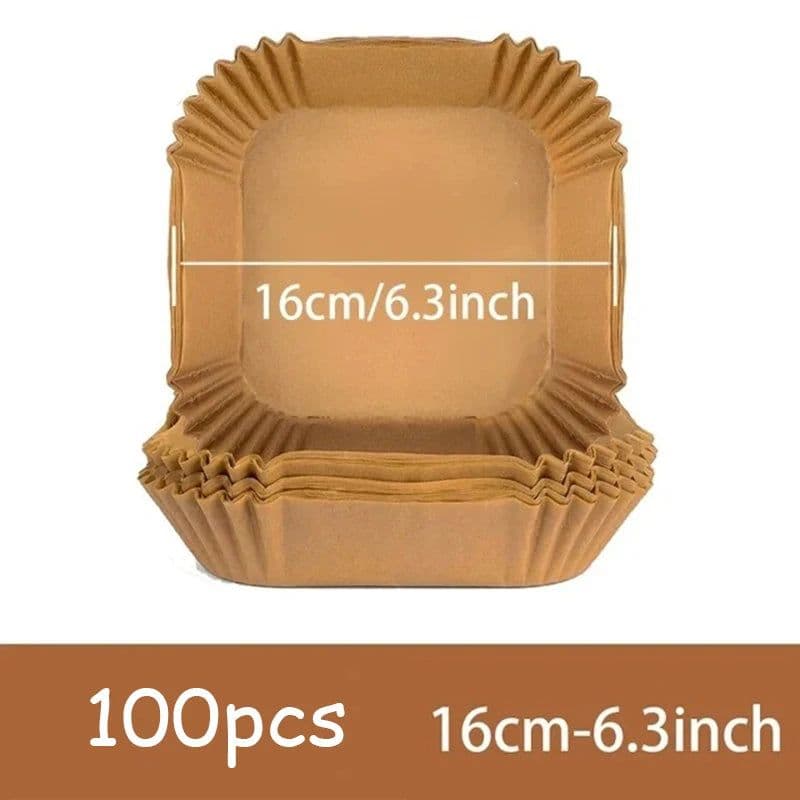 image-50Pcs Round Air Fryer Disposable Paper Liners Non-Stick