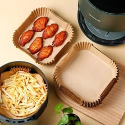 image-50Pcs Round Air Fryer Disposable Paper Liners Non-Stick