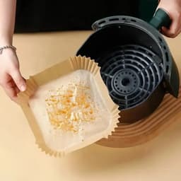 image-50Pcs Round Air Fryer Disposable Paper Liners Non-Stick