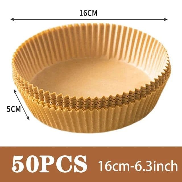 image-50Pcs Round Air Fryer Disposable Paper Liners Non-Stick