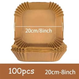 image-50Pcs Round Air Fryer Disposable Paper Liners Non-Stick
