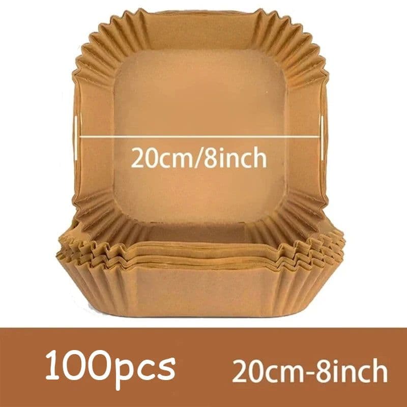 image-50Pcs Round Air Fryer Disposable Paper Liners Non-Stick