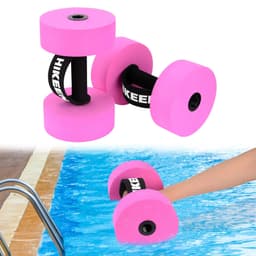 image-Hikeen Aquatic Exercise Dumbbells Water Dumbbell Resistance Fitness Barbells with 4 High-Density EVA Foam Pool Weights Dumbbells
