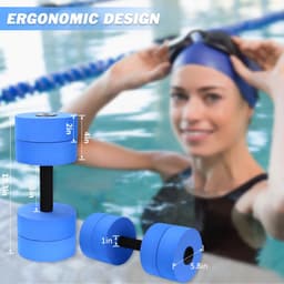 image-Hikeen Aquatic Exercise Dumbbells Water Dumbbell Resistance Fitness Barbells with 4 High-Density EVA Foam Pool Weights Dumbbells