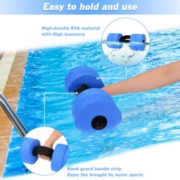 image-Hikeen Aquatic Exercise Dumbbells Water Dumbbell Resistance Fitness Barbells with 4 High-Density EVA Foam Pool Weights Dumbbells