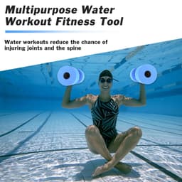 image-Hikeen Aquatic Exercise Dumbbells Water Dumbbell Resistance Fitness Barbells with 4 High-Density EVA Foam Pool Weights Dumbbells