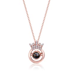 image-I Love You Projection Necklace - Titanium Steel Rose Gold
