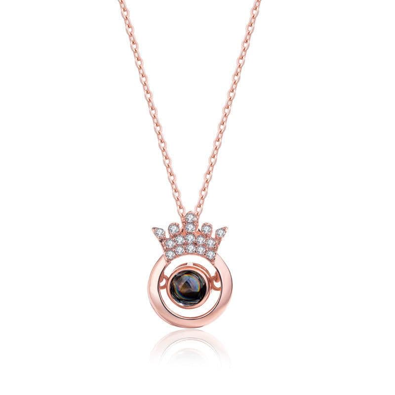 image-I Love You Projection Necklace - Titanium Steel Rose Gold