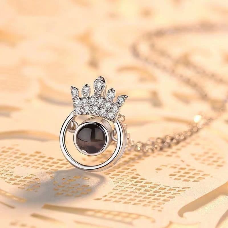 image-I Love You Projection Necklace - Titanium Steel Rose Gold