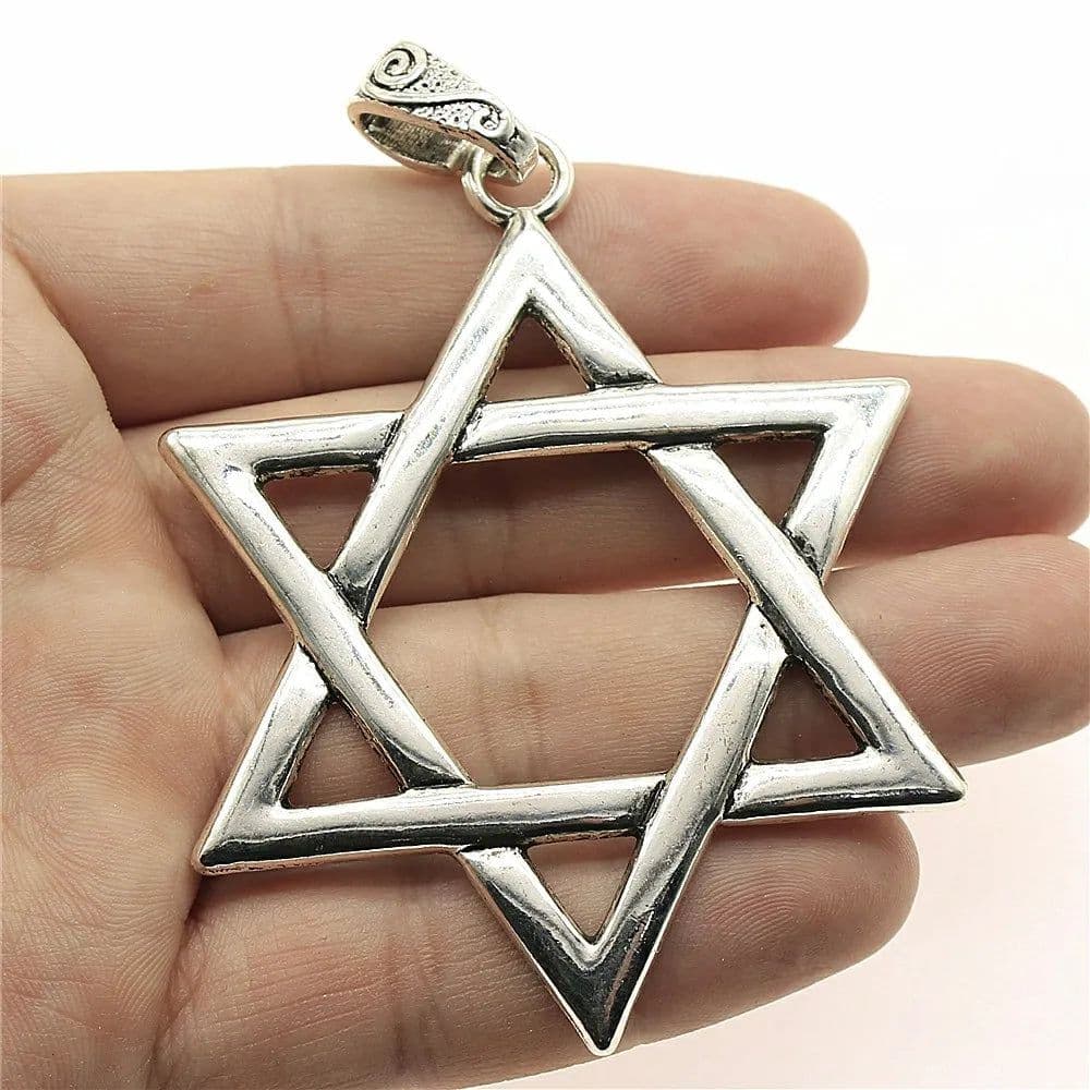 image-1pcs 75x59mm Star Of David Charm Large Star Of David Pendants For Necklace Making