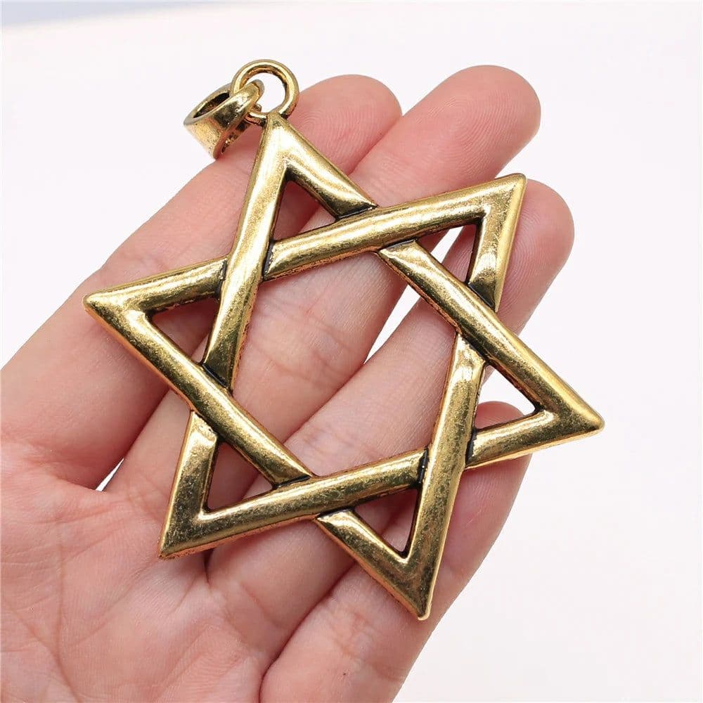 image-1pcs 75x59mm Star Of David Charm Large Star Of David Pendants For Necklace Making