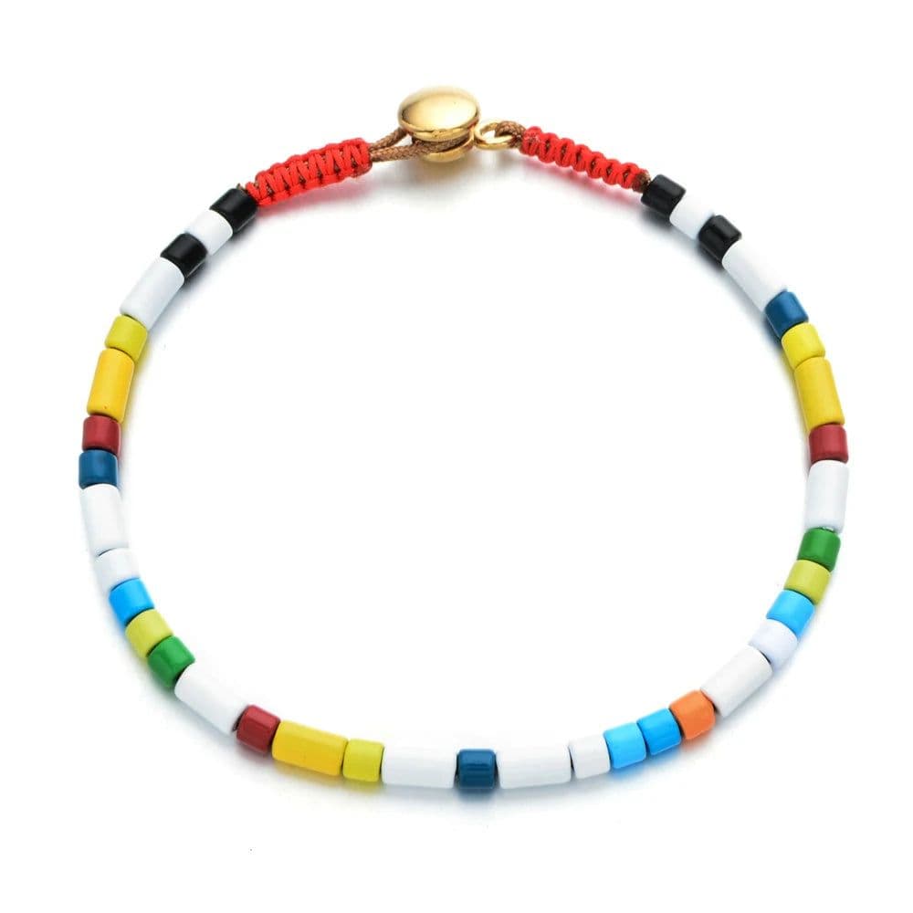 image-Gold Color Snap Button Rainbow Tile Jewelry 2022 Cool bracelets for Women Enamel Tile Bracelet Boho Braclets Ins Trendy Bangles