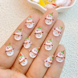image-50Pcs New Cute Resin Mini Cartoon Animals Christmas Seris Series Flat Back Manicure Parts Embellishments For Hair Bows