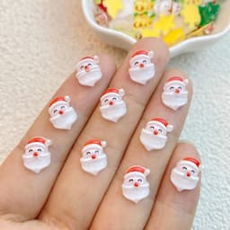 image-50Pcs New Cute Resin Mini Cartoon Animals Christmas Seris Series Flat Back Manicure Parts Embellishments For Hair Bows