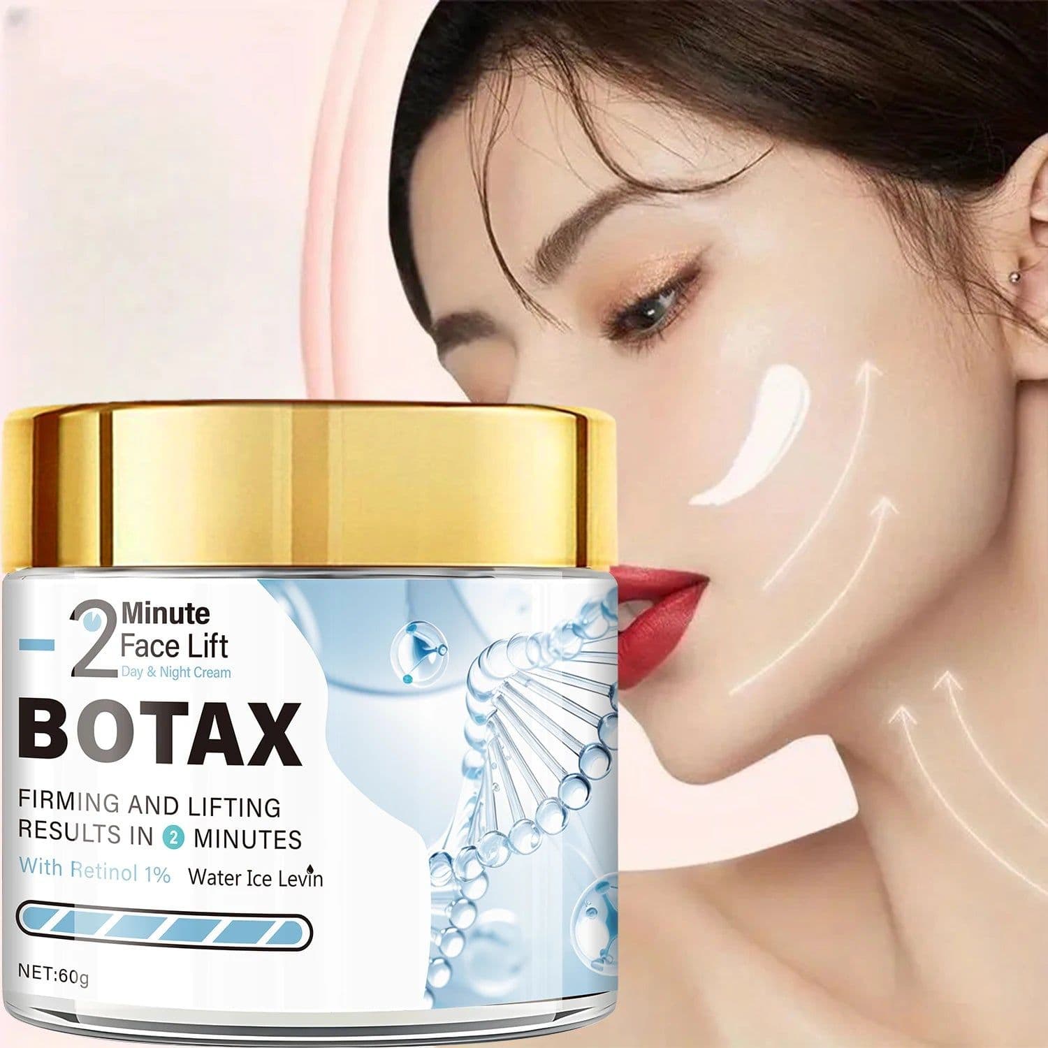 image-2-Minute Contour Water Light Cream 80g - Gold Essence Softening and Lifting, Retinol Collaborative Nourishment, Plump and Elasticity Without Collapse