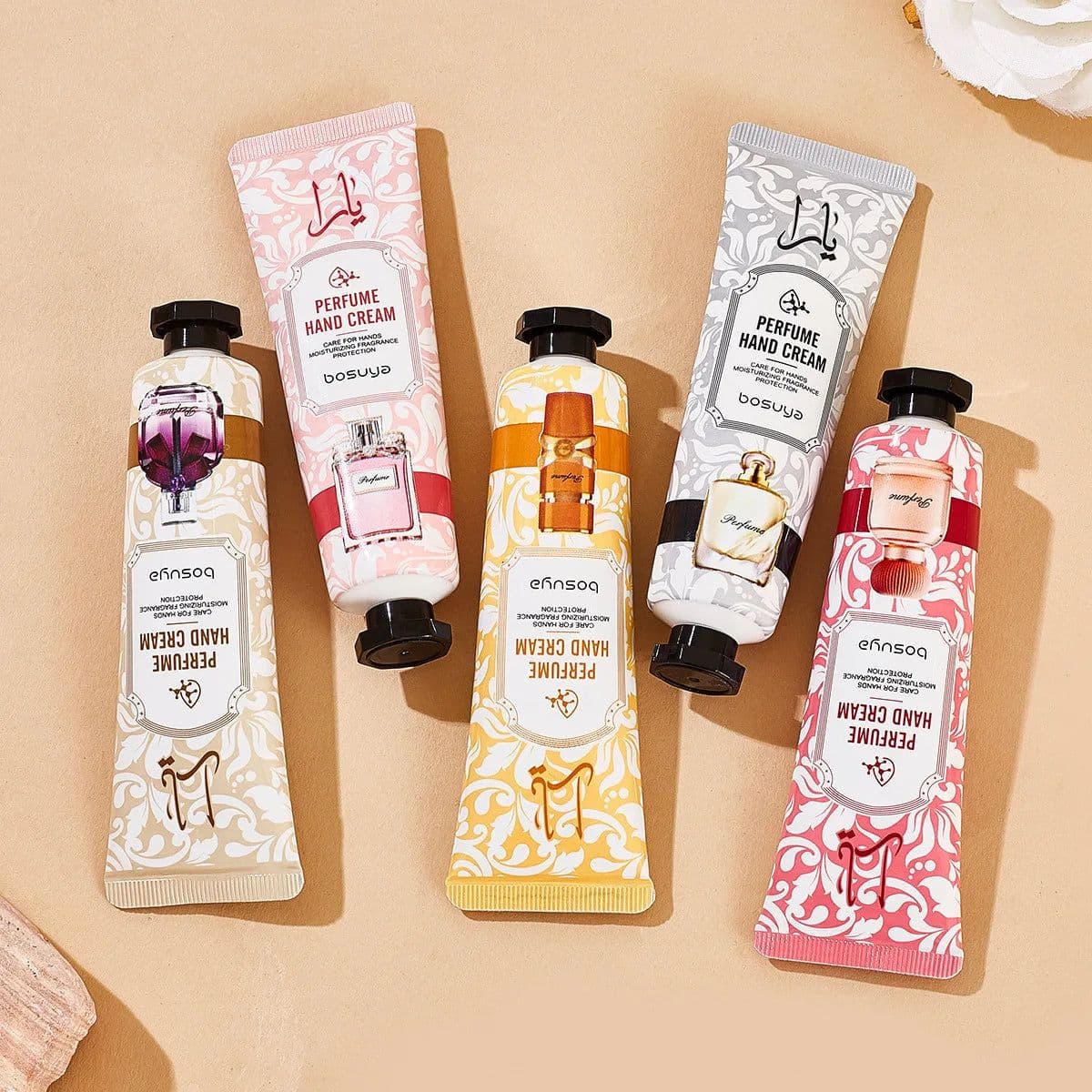 image-YOUNGCOME 5Pcs Plant Fragrance Hand Cream Set Moisturizing