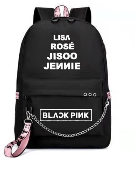 image-BLACKPINK Park Chae-young, LISA, Kim Ji-soo, the same starry sky backpack, school bag, backpack, Korean version, USB