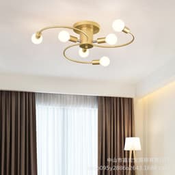 image-New bedroom ceiling lamp hotel creative personality art living room room light luxury golden curved tube lamp wholesale