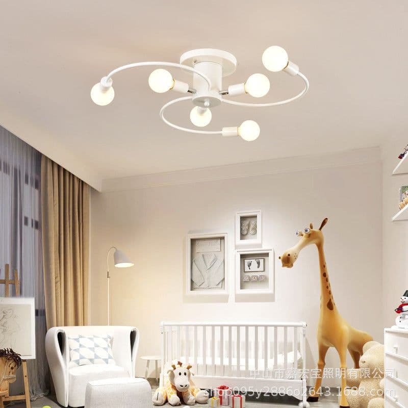 image-New bedroom ceiling lamp hotel creative personality art living room room light luxury golden curved tube lamp wholesale