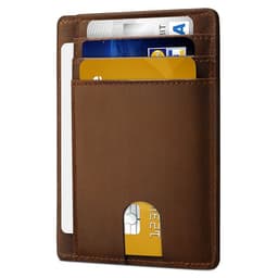 image-Genuine Leather RFID Card Holder - Black 8 Slot