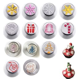 image-Stainless Steel Christmas Piping Nozzle Set 15pcs - Cream Decor Tools