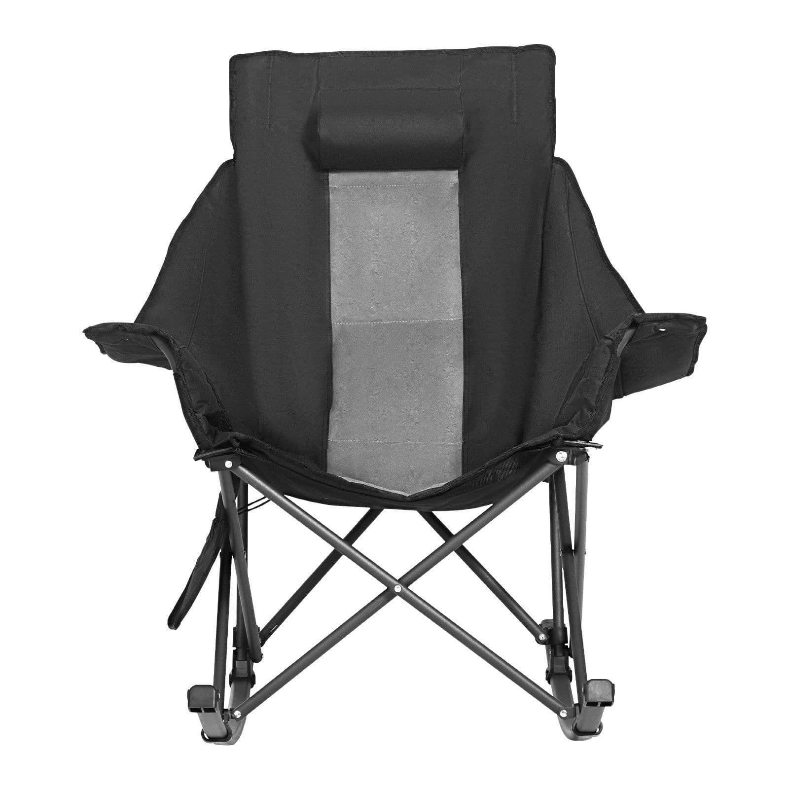 image-VEVOR Chaise à Bascule Pliante de Camping Chauffante, 3 Réglages de Chaleur, Charge 102 kg, avec Poche et Porte-gobelet, Chaise Rembourrée Extérieur Portable pour Jardin, Sports en Plein Air, Voyage