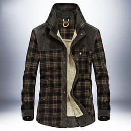image-Winter Jacket Men Thicken Warm Fleece Jackets Coats Pure Cotton Plaid Jacket Military Clothes