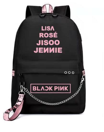 image-BLACKPINK Park Chae-young, LISA, Kim Ji-soo, the same starry sky backpack, school bag, backpack, Korean version, USB