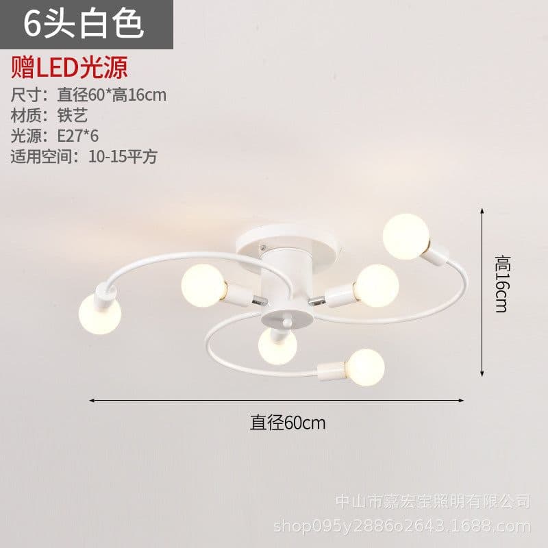 image-New bedroom ceiling lamp hotel creative personality art living room room light luxury golden curved tube lamp wholesale