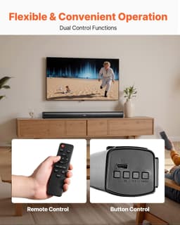 image-VEVOR Sound Bar for Smart TV, 2.1 Channel, 35-Inch Compact Soundbar TV Speakers with Built-In Subwoofer for Projector, Bluetooth AUX Connection, Easy Setup, 120W Surround Sound System for Home Audio