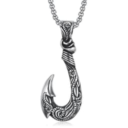 image-Titanium Steel Fishhook Pendant Necklace - Silver