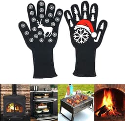 image-Fireproof BBQ Gloves - 800°F Heat Resistant Silicone