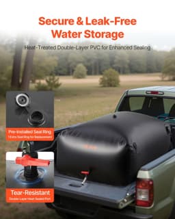 image-VEVOR Water Storage Bladder 142.7 Gallon Large Capacity Water Bag, Portable & Collapsible Soft Waters Container, Leakproof & Tear-Resistant PVC Emergency Waters Storage Tank for RV Truck & Outdoor Use