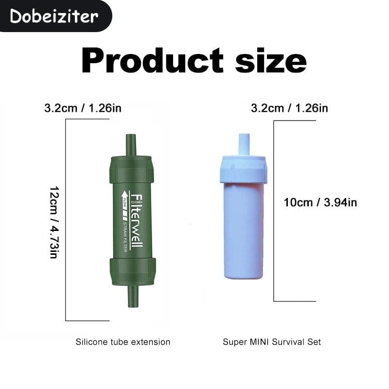 image-Mini Water Filter Straw Portable Outdoor Emergency Purification Micron Survival Gear for Storm Hiking Camping Water Purifier