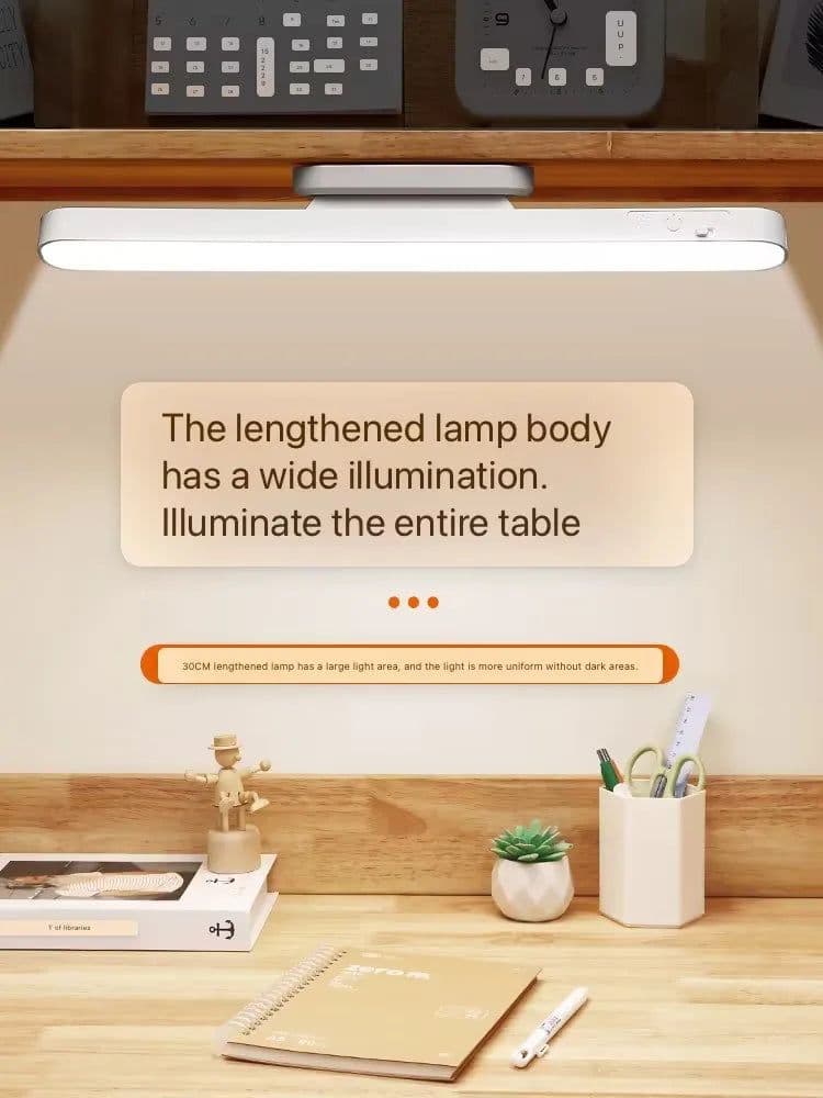 image-HOMEFISH LED Desk Lamp Magnetic Hanging Night Light USB Rechargeable Table Lamp 3 Colors Reading Light For Cabinet Closet